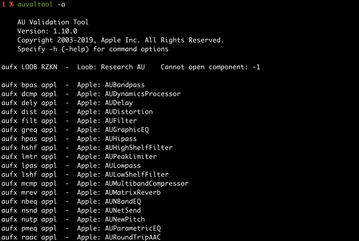 auvaltool output